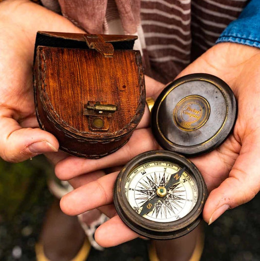 Handmade Brass Wanderer's Pocket Compass | India Artisans
